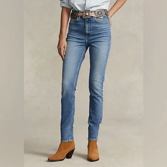 Polo Ralph Lauren Tompkins Mid Rise Skinny‎ Crop Jeans Size 33